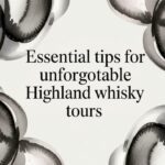 Decorative title card watercolor frame for Highland whisky tours