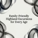 Watercolor ribbon frame title card for family excursions