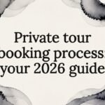 Decorative title card illustration for booking process