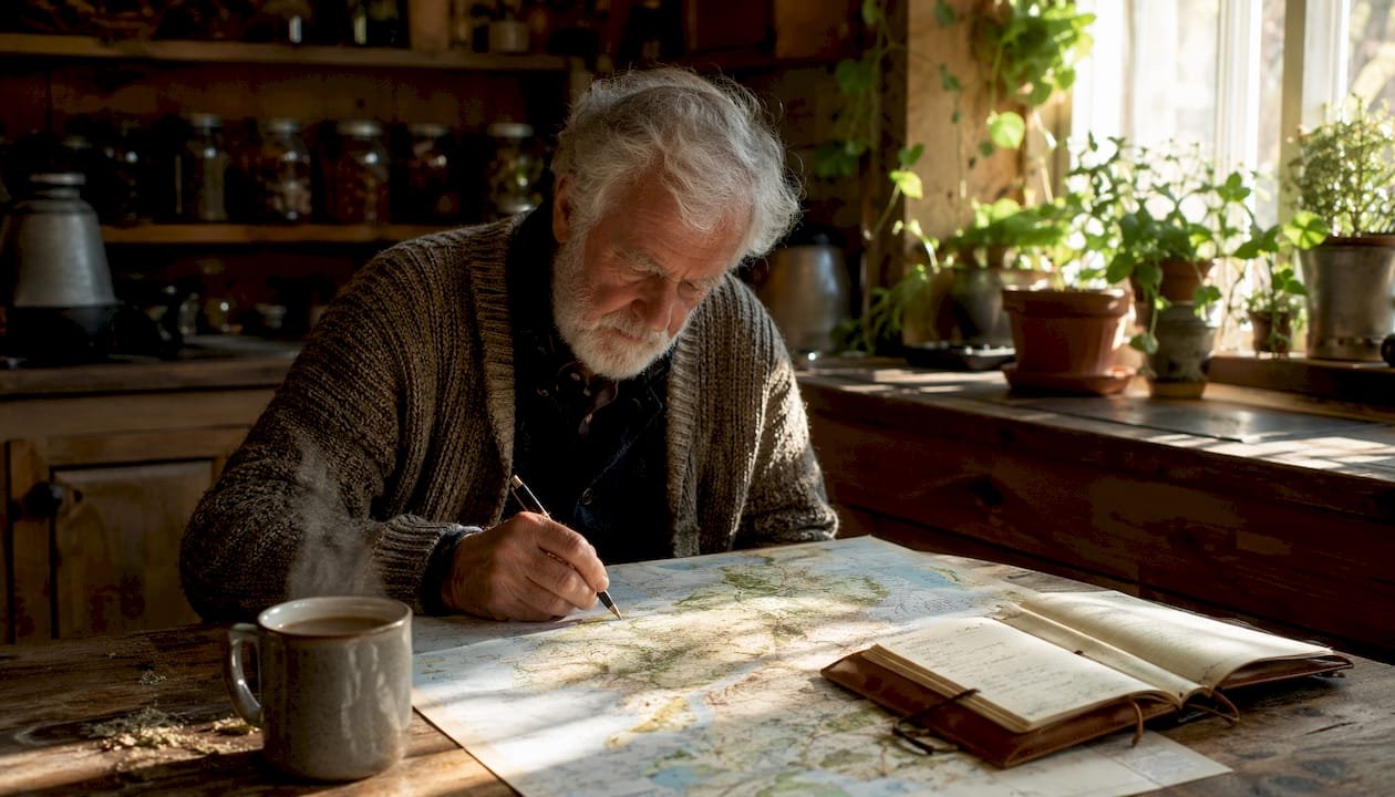 Senior man planning custom Highland tour itinerary