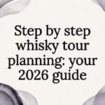 Decorative whisky tour title card illustration