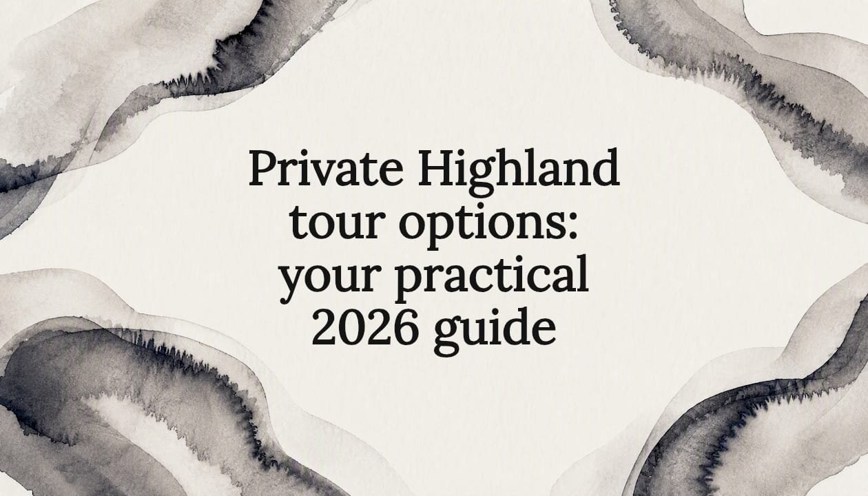 Decorative title card illustration for private Highland tour article