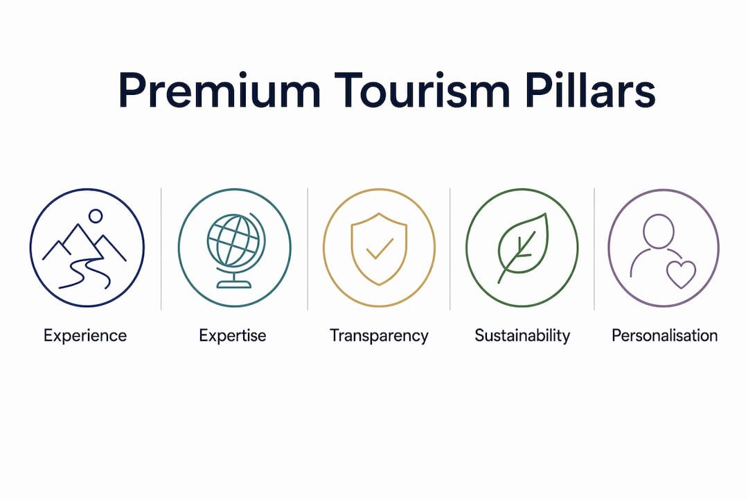 Infographic showing key pillars of premium tourism