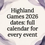 Decorative Highland Games title card illustration