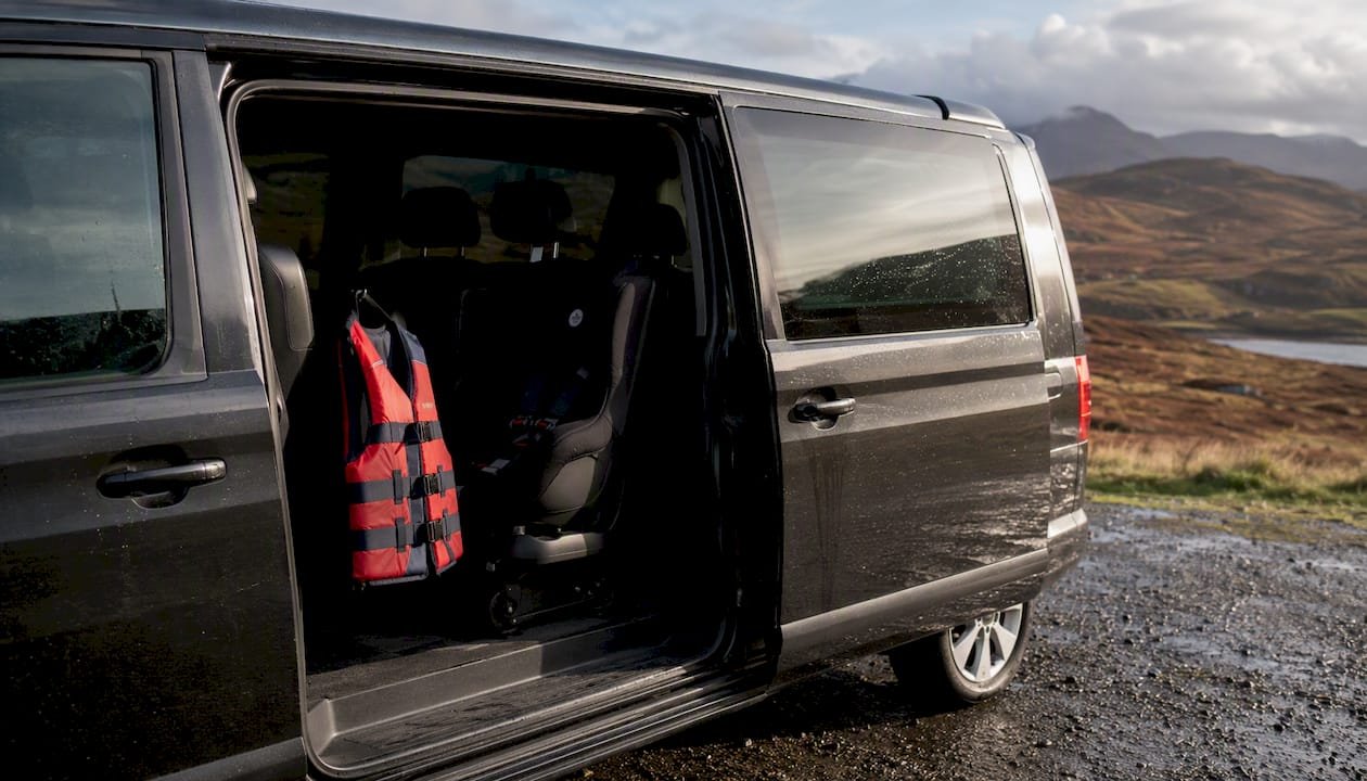 Child safety gear used in Highland family tours