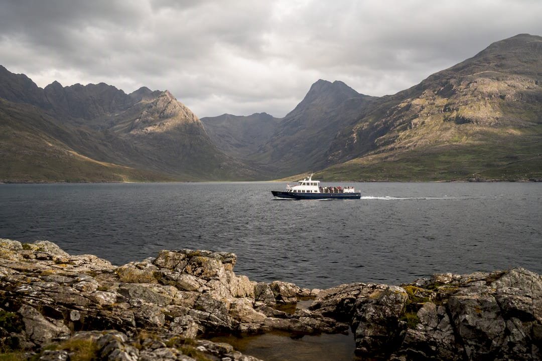Boat crossing toward Loch Coruisk