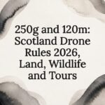 Decorative Scotland drone rules title card