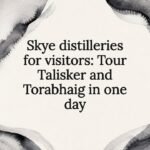Decorative watercolor title card for Skye distillery tours