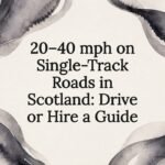 Decorative watercolor frame for Scotland driving guide