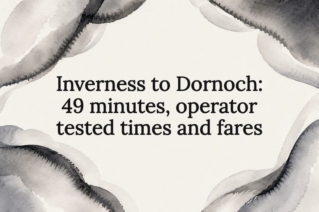 Decorative Inverness to Dornoch journey title card Decorative Inverness to Dornoch journey title card